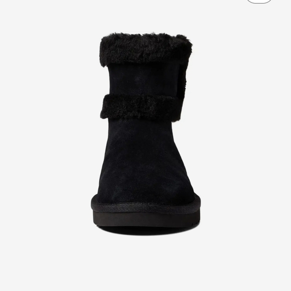 UGG Koolaburra Black Leather Sheepskin Lining Mid Calf Boots Size 7 - Picture 4 of 11